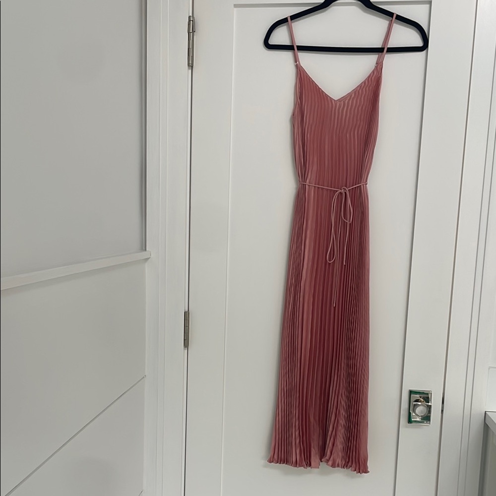 Banana Republic Dusty Rose Pleated Maxi Dress